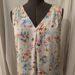 Modcloth Cute Animal/Floral Print Sleeveless Top